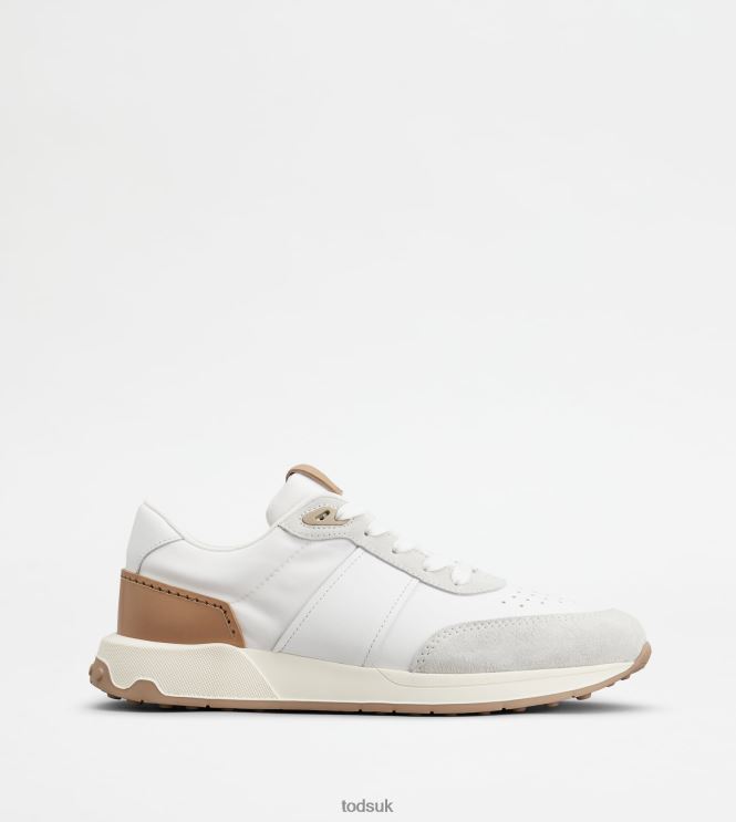 Tod's Men Sneakers in Leather and Technical Fabric 602L84875 White