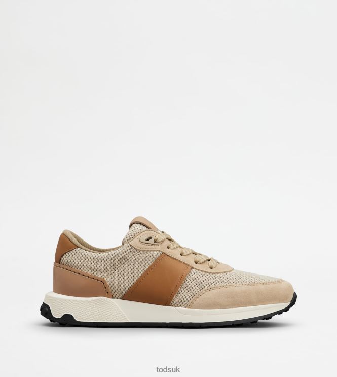 Tod's Men Sneakers in Leather and Technical Fabric 602L84876 Brown