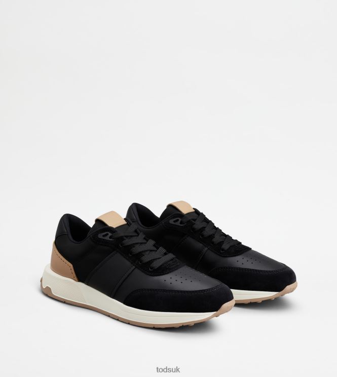 Tod's Men Sneakers in Leather and Technical Fabric 602L84878 Black