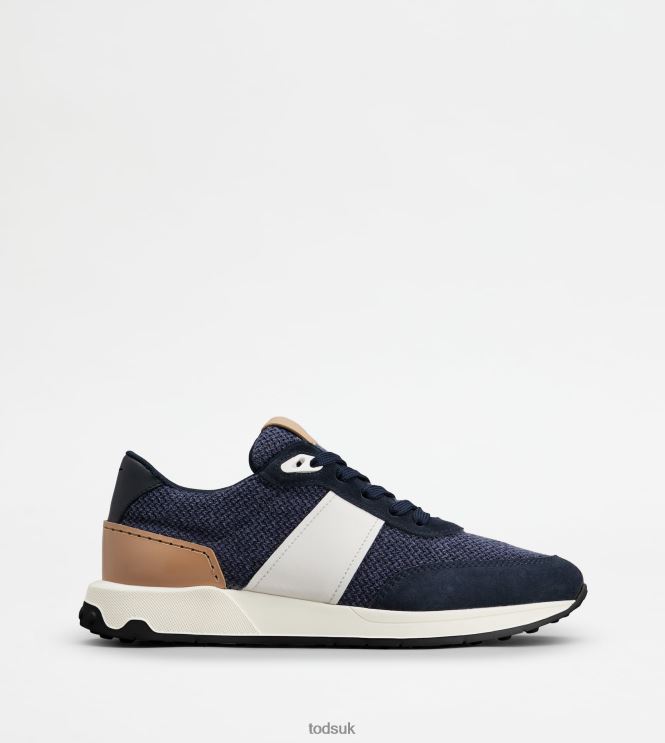 Tod's Men Sneakers in Leather and Technical Fabric 602L84879 Blue