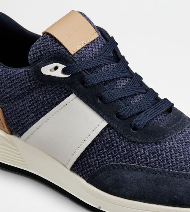 Tod's Men Sneakers in Leather and Technical Fabric 602L84879 Blue