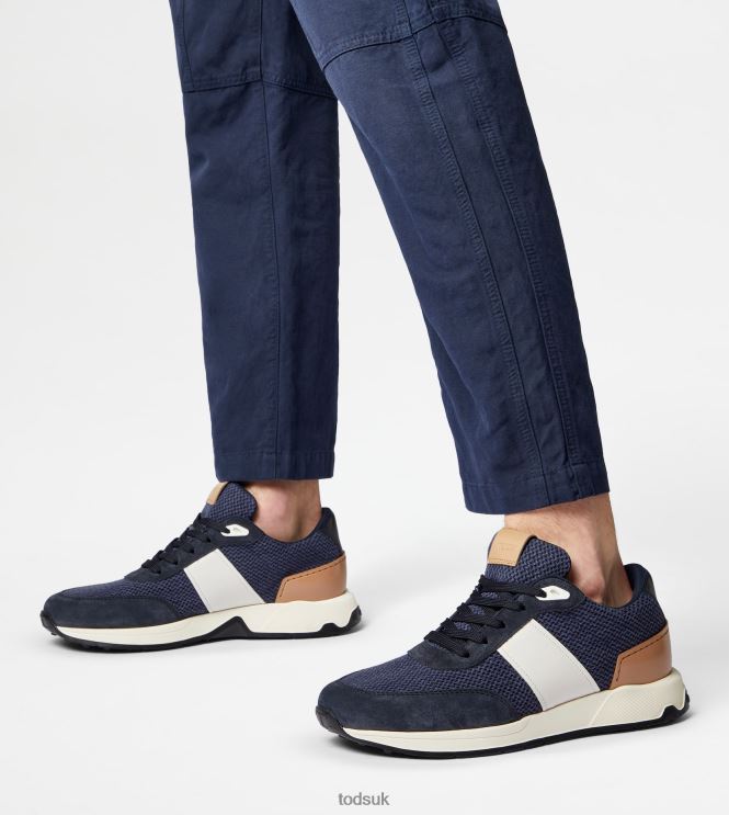 Tod's Men Sneakers in Leather and Technical Fabric 602L84879 Blue