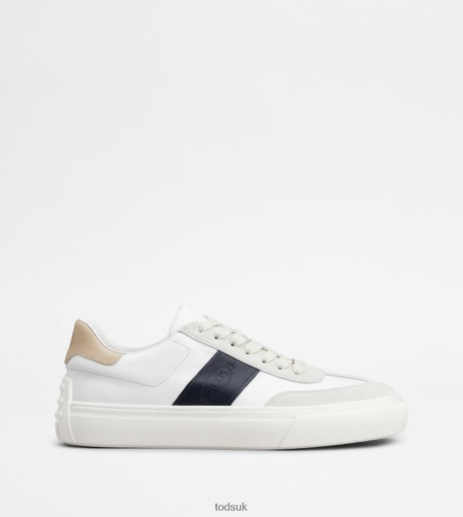 Tod's Men Sneakers in Smooth Leather and Suede 602L84850 White/Blue/Beige
