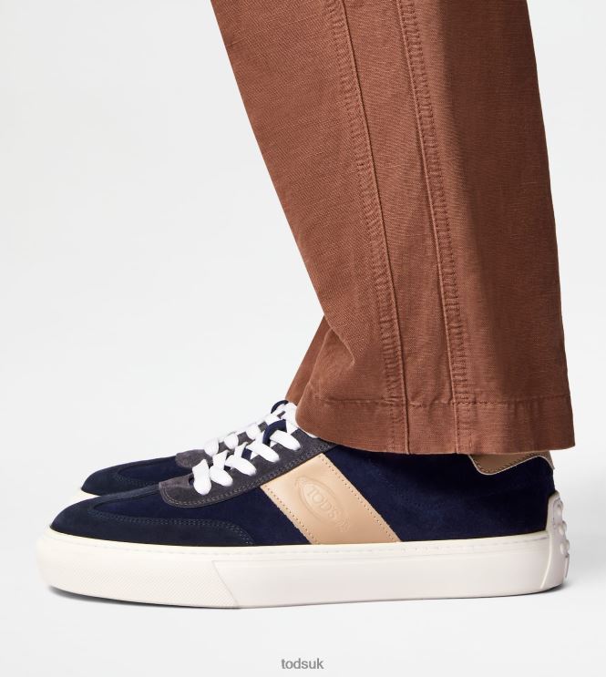 Tod's Men Sneakers in Suede 602L84851 Blue/Pink/Grey