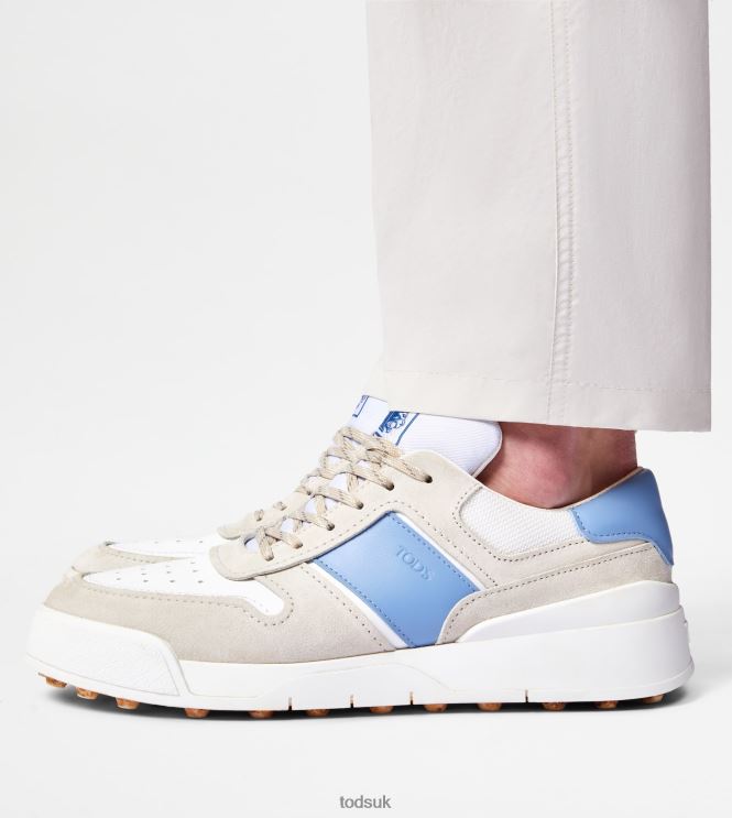 Tod's Men Sneakers in Suede and Smooth Leather 602L84880 White/Blue