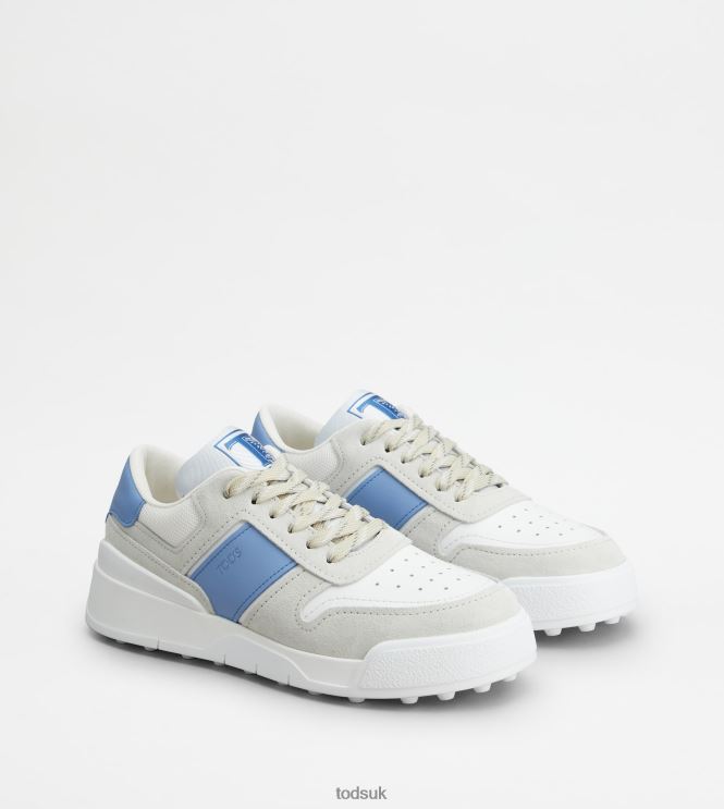Tod's Men Sneakers in Suede and Smooth Leather 602L84880 White/Blue