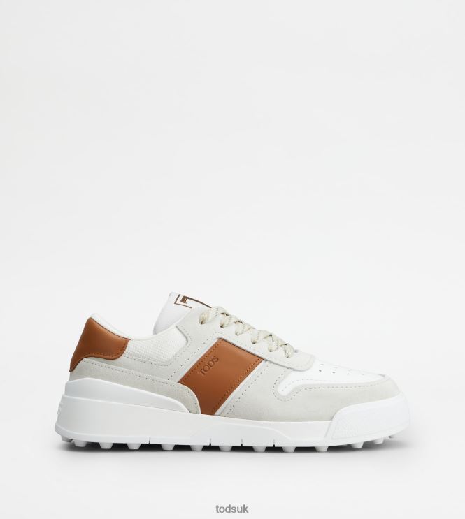Tod's Men Sneakers in Suede and Smooth Leather 602L84881 White/Brown