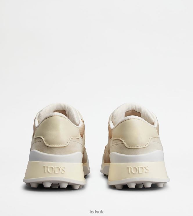 Tod's Men Sneakers in Suede and Smooth Leather 602L84885 Off White/Beige/White