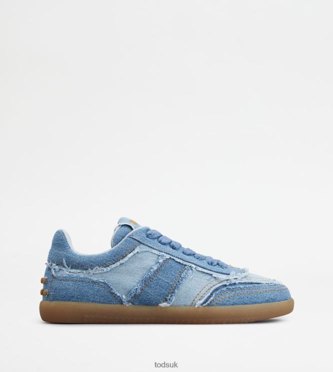 Tod's Men Tabs Sneakers in Denim 602L84844 Light Blue/Blue