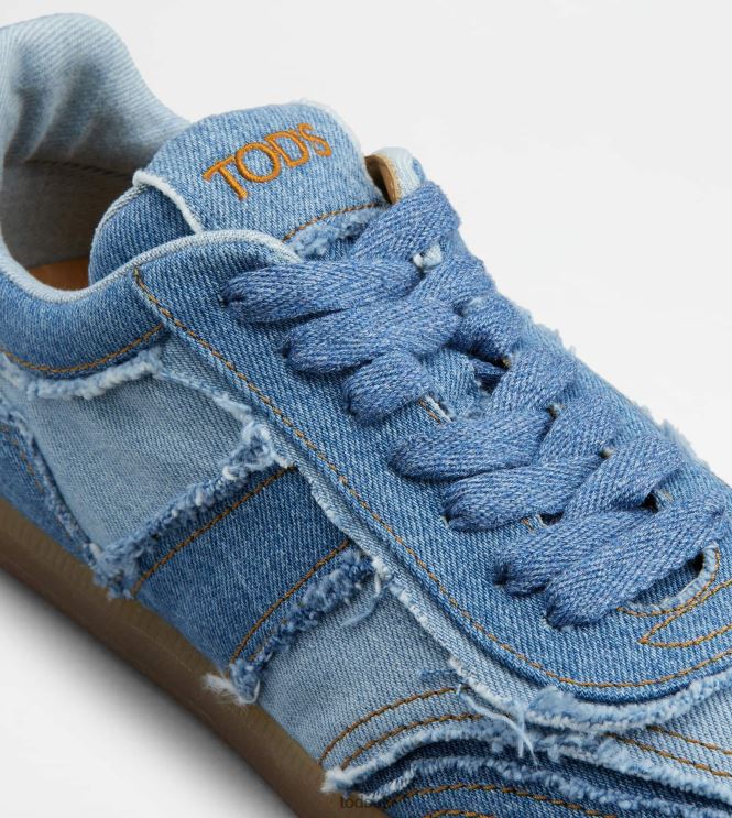 Tod's Men Tabs Sneakers in Denim 602L84844 Light Blue/Blue