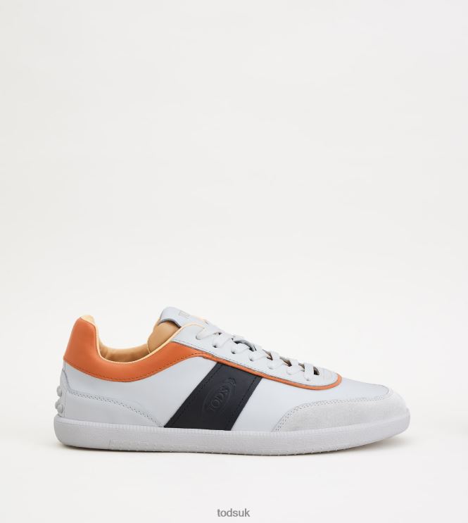 Tod's Men Tabs Sneakers in Leather 602L84842 White/Black/Orange
