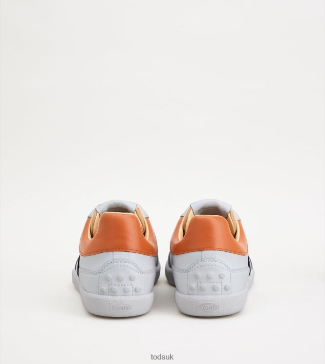Tod's Men Tabs Sneakers in Leather 602L84842 White/Black/Orange