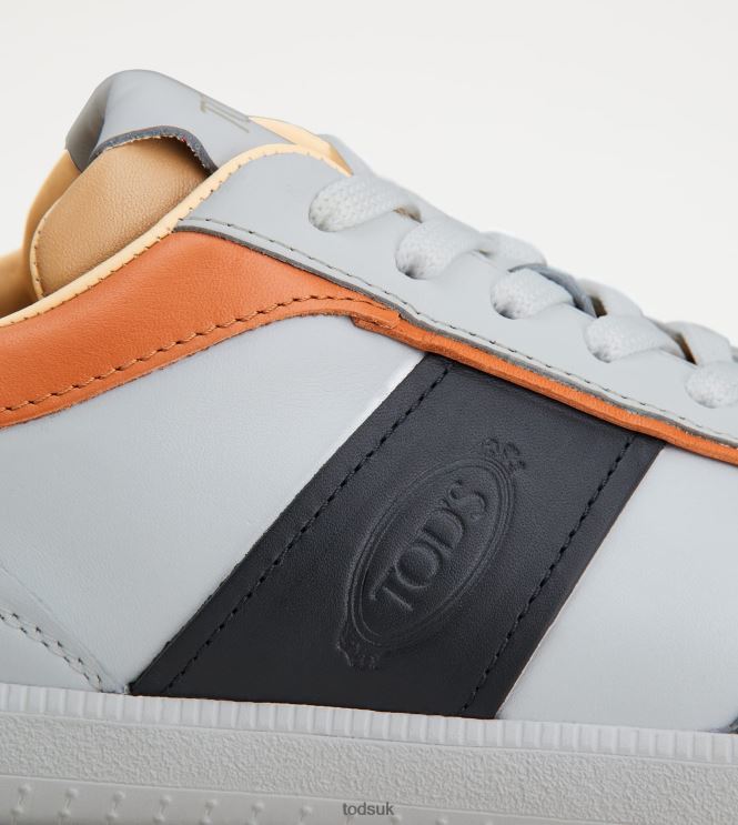 Tod's Men Tabs Sneakers in Leather 602L84842 White/Black/Orange