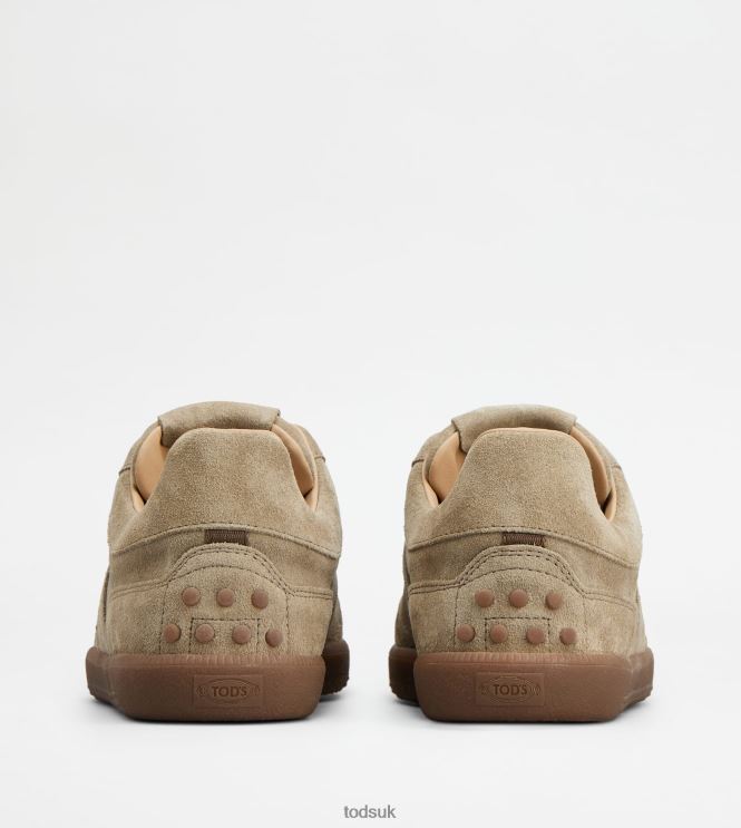 Tod's Men Tabs Sneakers in Suede 602L84837 Beige