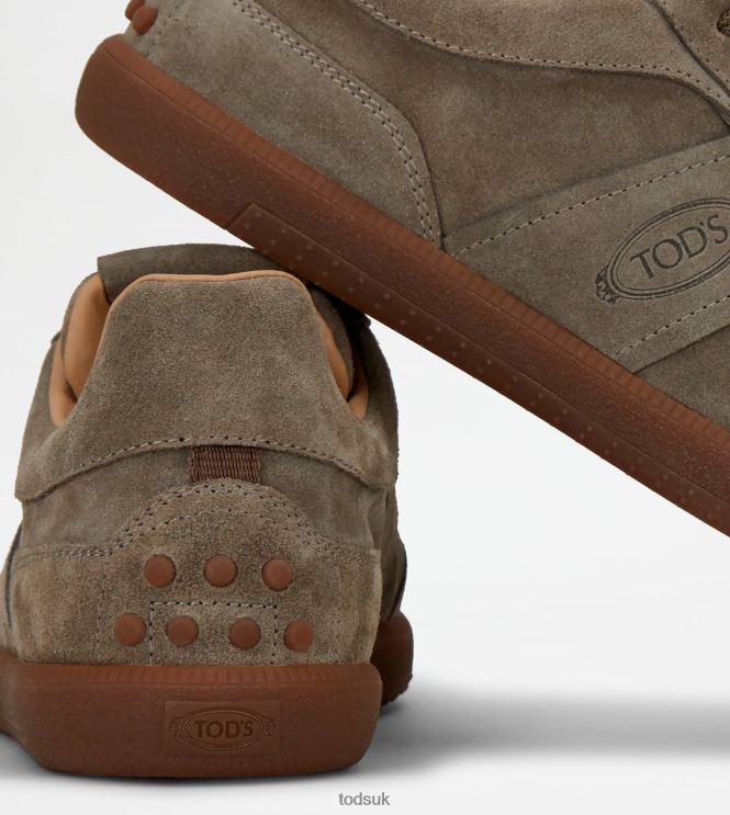 Tod's Men Tabs Sneakers in Suede 602L84837 Beige