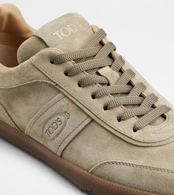 Tod's Men Tabs Sneakers in Suede 602L84837 Beige