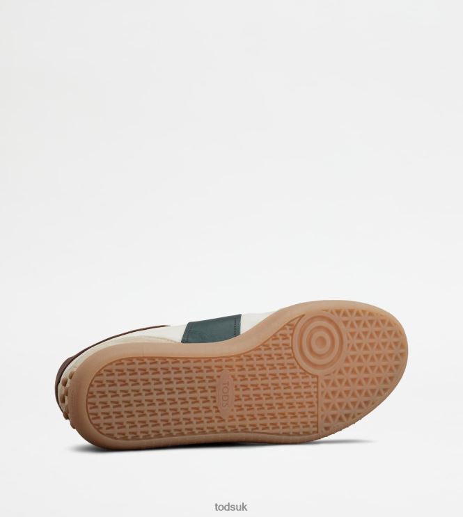 Tod's Men Tabs Sneakers in Suede 602L84840 Off White/Brown/Green