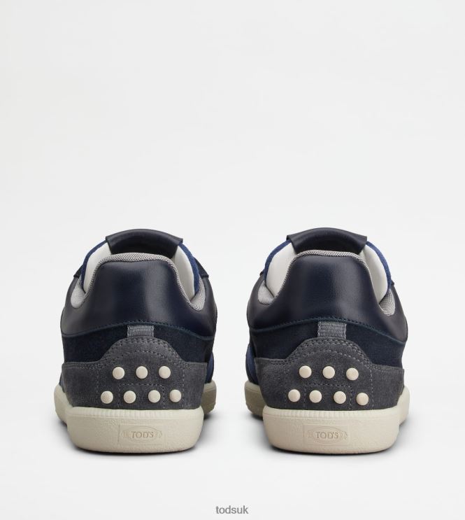 Tod's Men Tabs Sneakers in Suede 602L84889 Blue/Black