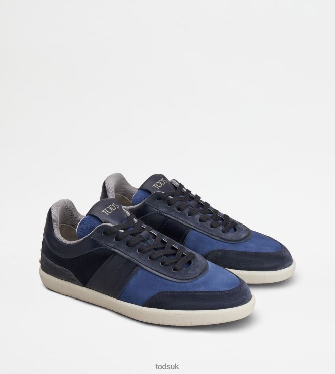 Tod's Men Tabs Sneakers in Suede 602L84889 Blue/Black
