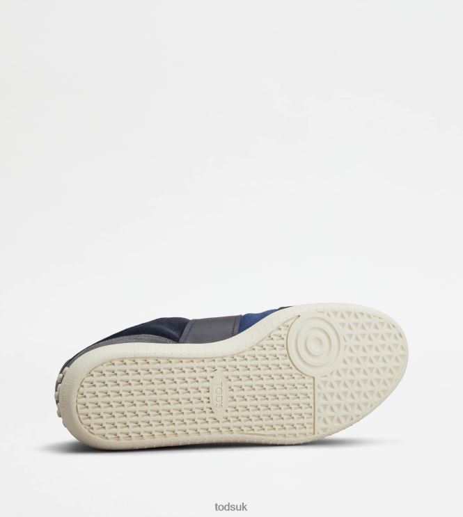 Tod's Men Tabs Sneakers in Suede 602L84889 Blue/Black