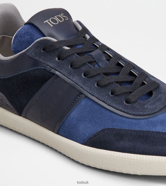 Tod's Men Tabs Sneakers in Suede 602L84889 Blue/Black