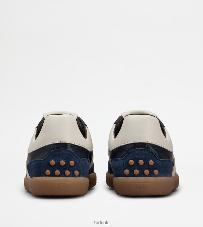 Tod's Men Tabs Sneakers in Suede 602L84892 Blue/Off White