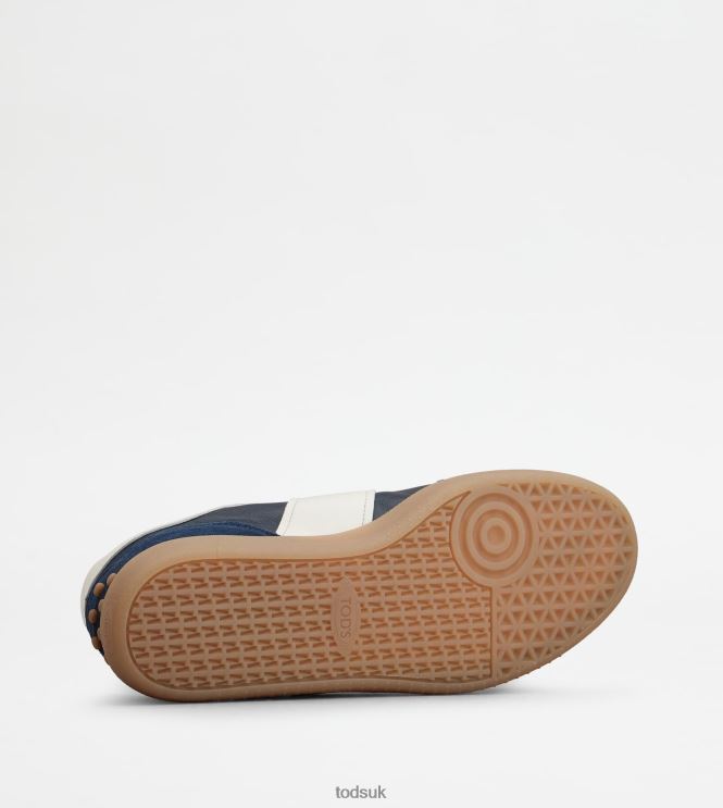 Tod's Men Tabs Sneakers in Suede 602L84892 Blue/Off White