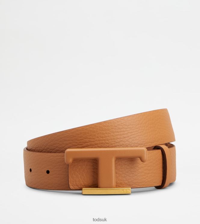 Tod's Women Reversible Belt in Leather 602L84250 Brown
