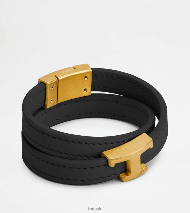 Tod's Women Bracelet in Leather 602L84502 Black