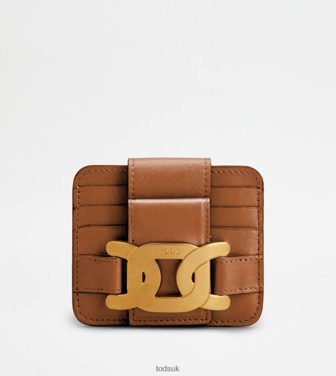 Tod's Women Kate Card Holder in Leather Small 602L84517 Brown