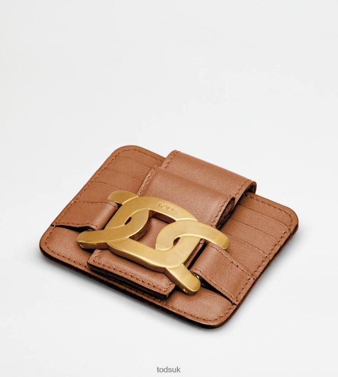 Tod's Women Kate Card Holder in Leather Small 602L84517 Brown