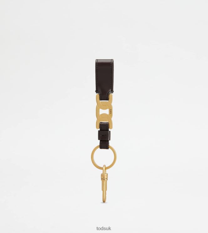 Tod's Women Kate Key Holder in Leather 602L84511 Brown