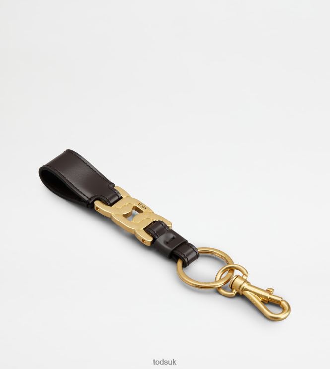 Tod's Women Kate Key Holder in Leather 602L84511 Brown
