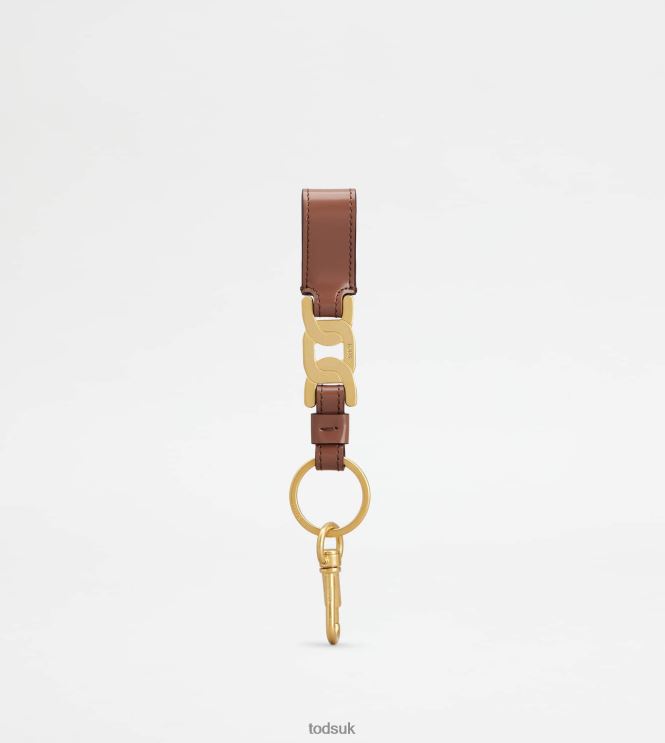 Tod's Women Kate Key Holder in Leather 602L84518 Brown