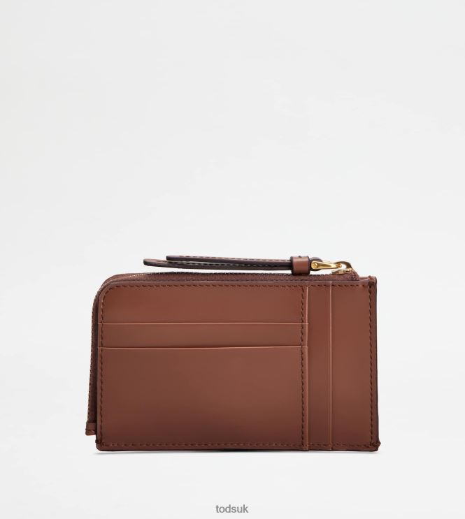 Tod's Women Kate Key Pouch in Leather 602L84496 Brown