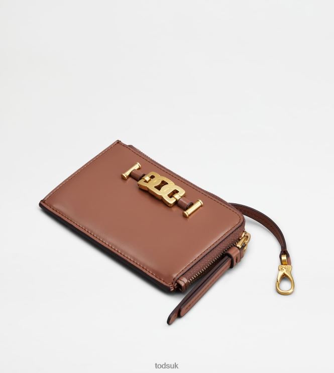Tod's Women Kate Key Pouch in Leather 602L84496 Brown