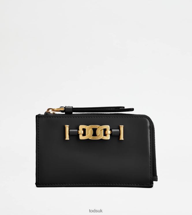 Tod's Women Kate Key Pouch in Leather 602L84498 Black
