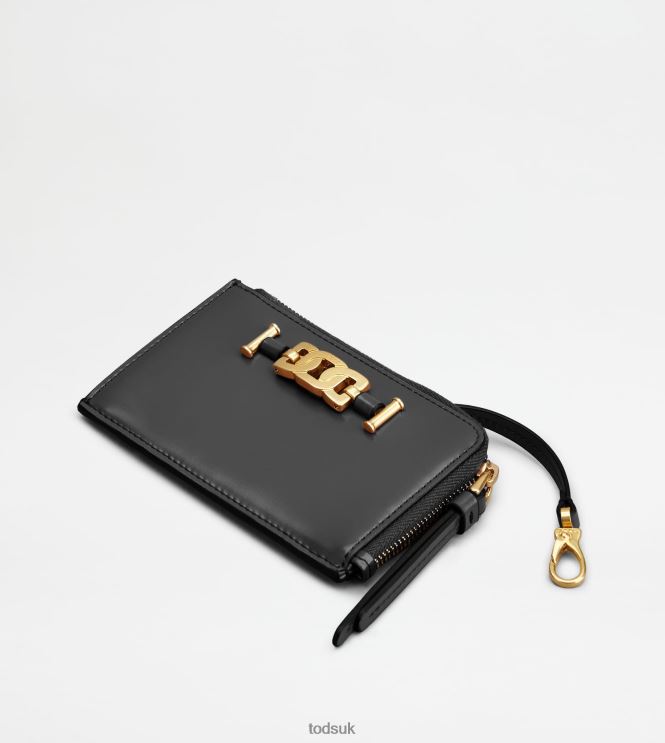 Tod's Women Kate Key Pouch in Leather 602L84498 Black