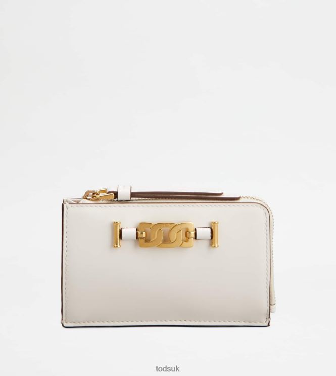 Tod's Women Kate Key Pouch in Leather 602L84516 White