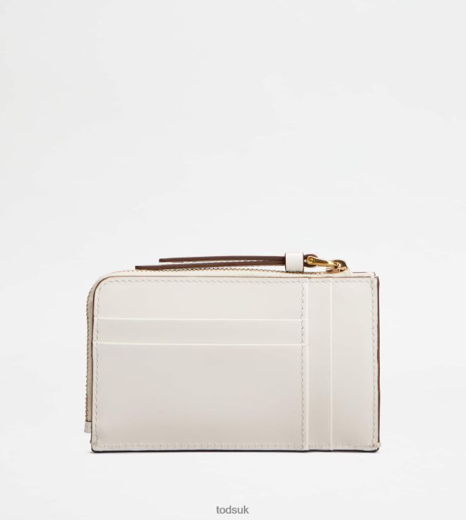 Tod's Women Kate Key Pouch in Leather 602L84516 White