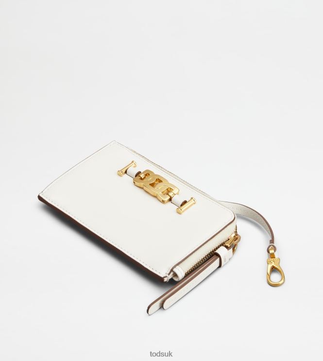 Tod's Women Kate Key Pouch in Leather 602L84516 White