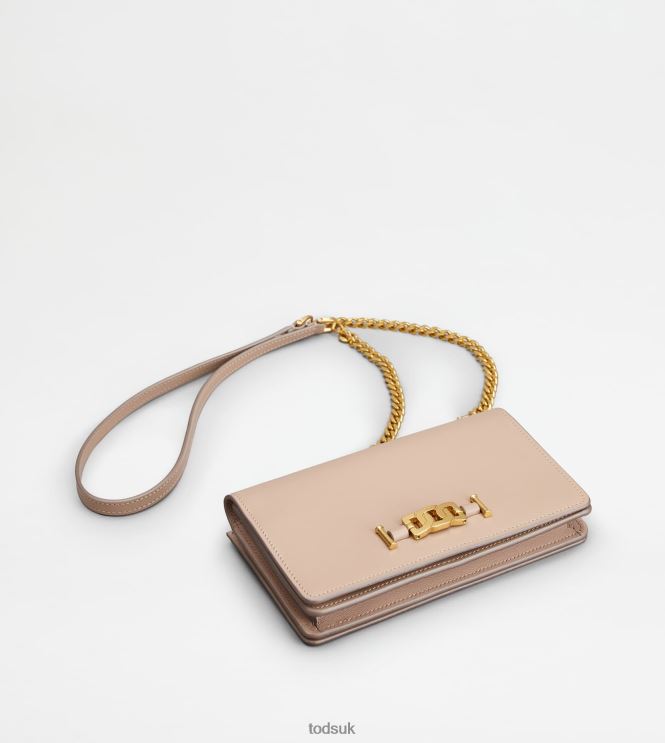Tod's Women Kate Phone Holder Shoulder Bag in Leather 602L84499 Pink