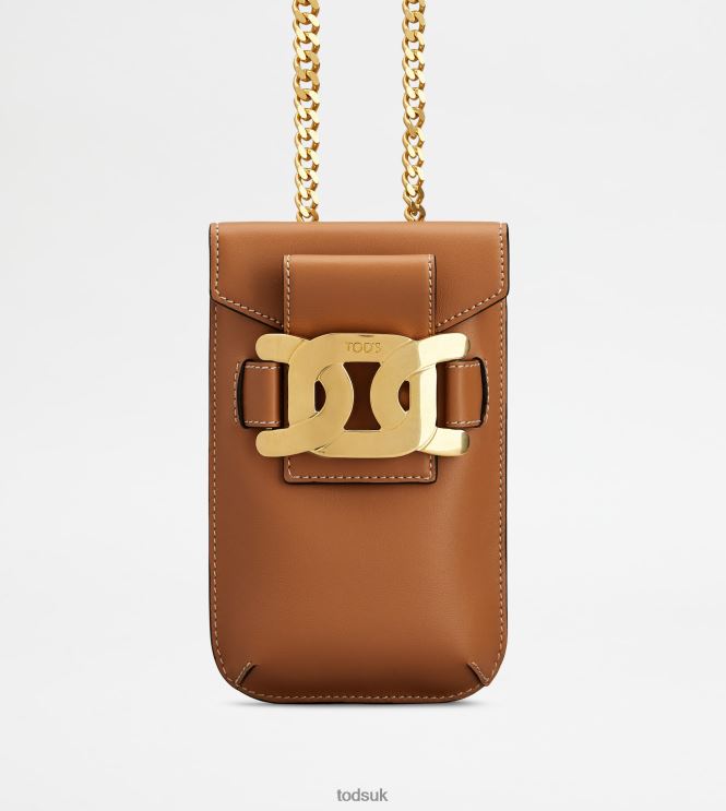 Tod's Women Kate Phone Holder in Leather Medium 602L84513 Brown