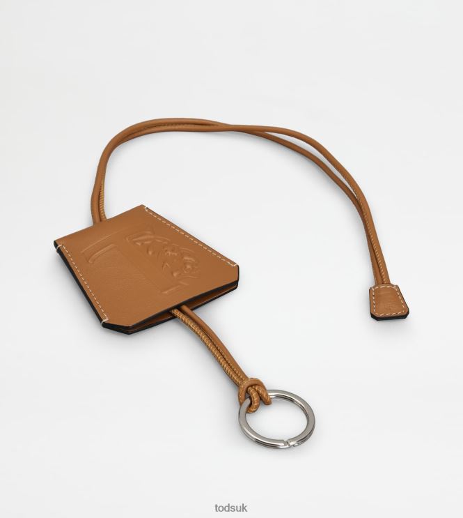 Tod's Women Neck Key Holder in Leather 602L84503 Brown
