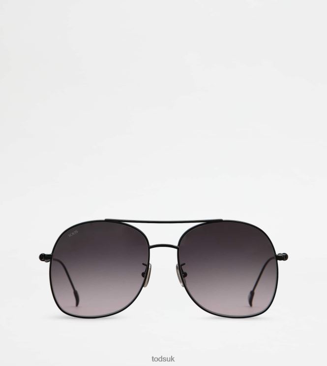 Tod's Women Sunglasses with Temple in Leather 602L84524 Black