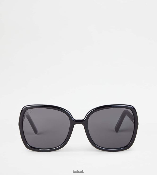 Tod's Women Sunglasses with Temple in Leather 602L84534 Black