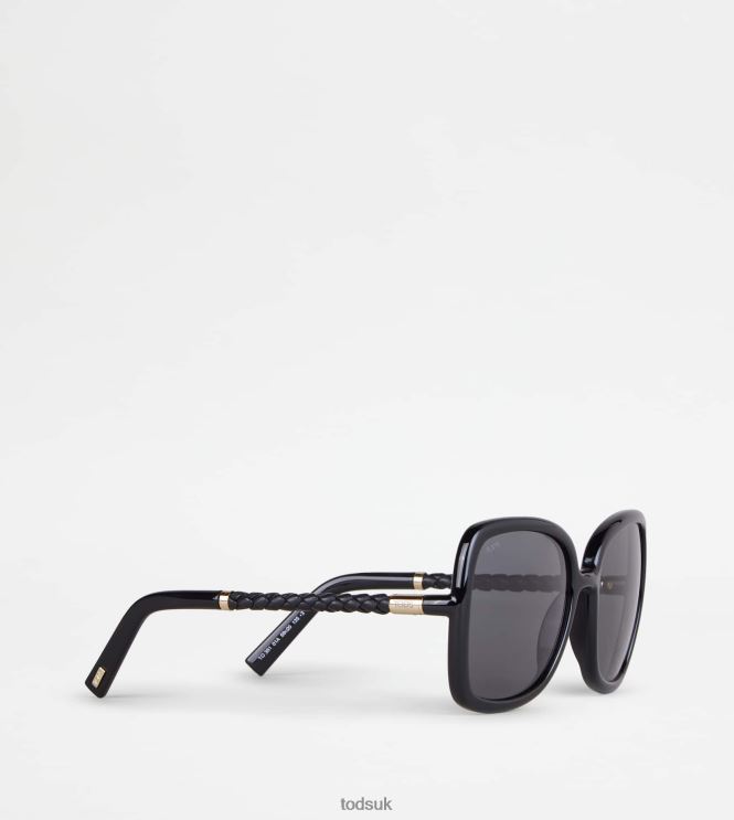 Tod's Women Sunglasses with Temple in Leather 602L84534 Black