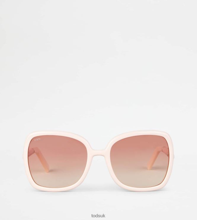 Tod's Women Sunglasses with Temple in Leather 602L84536 Pink