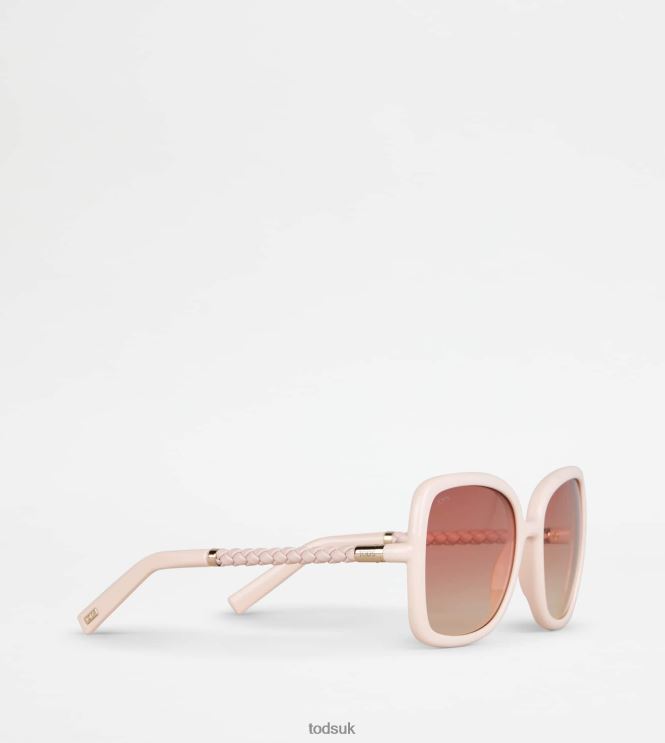 Tod's Women Sunglasses with Temple in Leather 602L84536 Pink