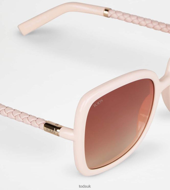 Tod's Women Sunglasses with Temple in Leather 602L84536 Pink